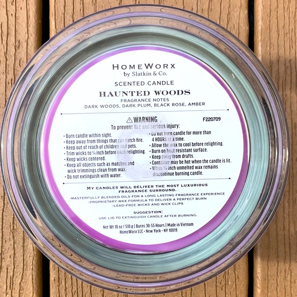 🆕“HAUNTED WOODS” HARRY SLATKIN HOMEWORX 4-WICK 18oz CANDLE NWT! - Picture 4 of 5